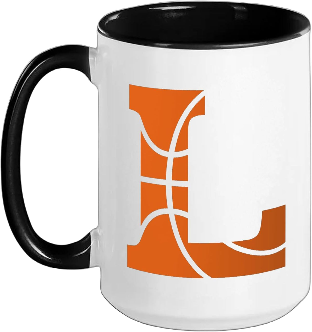 Basketball Court Sport Monogram Initial Letter L Design Ceramic Mug