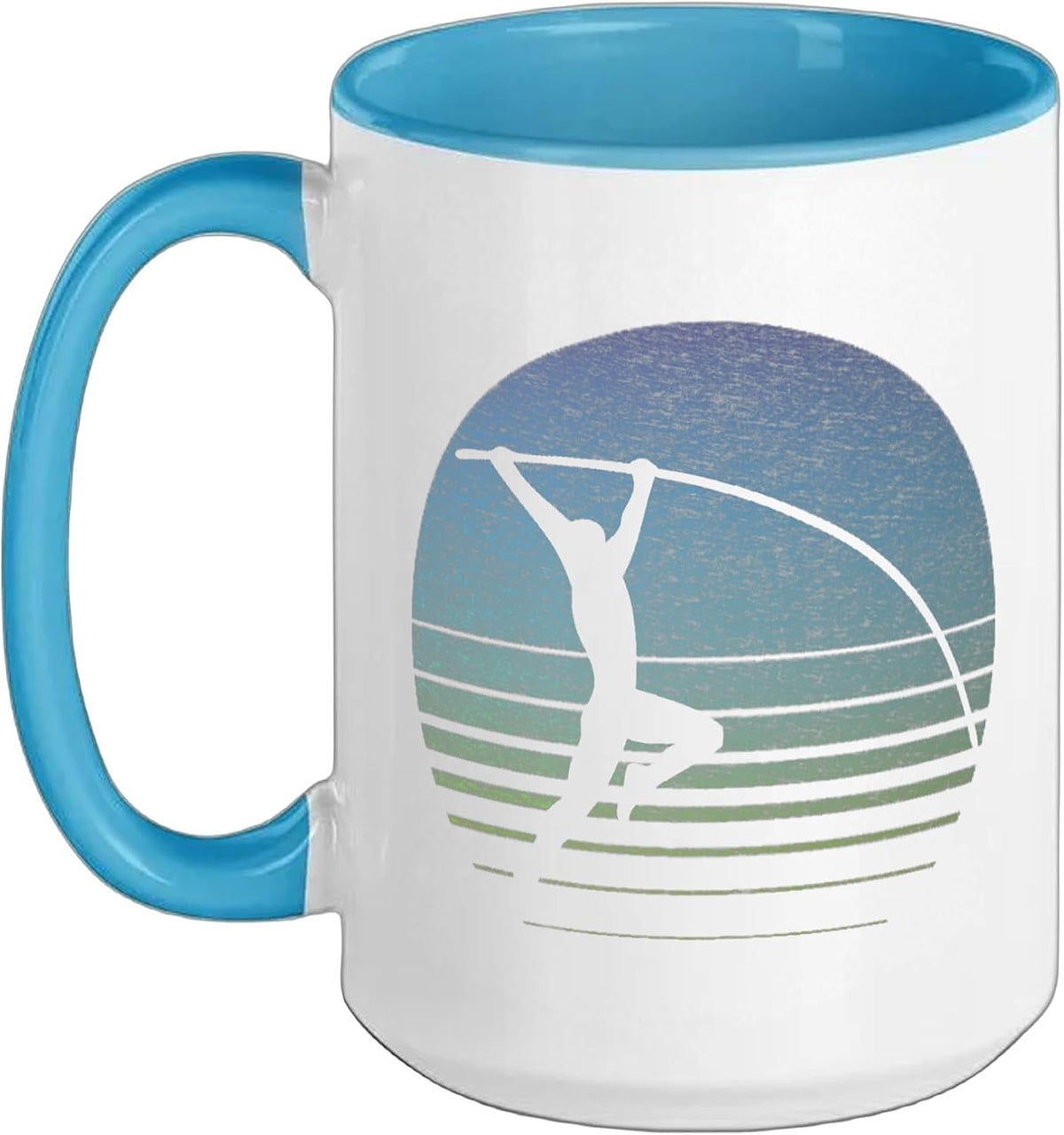 Pole Vault - Distressed Vintage Look Pole Vaulting Ceramic Mug