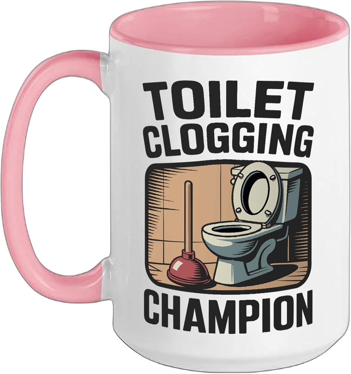 Funny Mens Dad Joke Toilet Clogging Champion Christmas Ceramic Mug