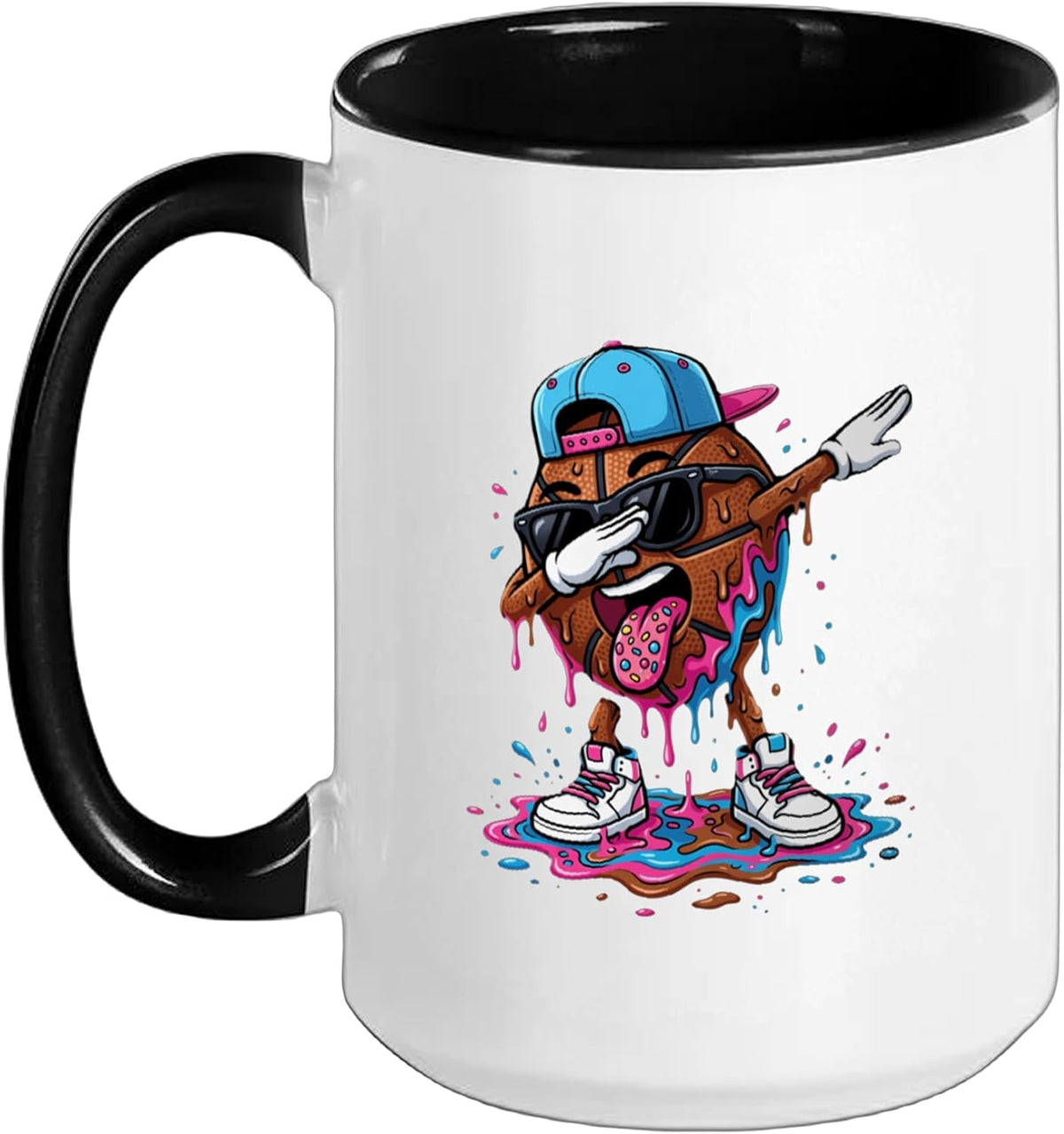 Basketball Drip Ice Cream Sprinkles Dripping Basketball Ceramic Mug