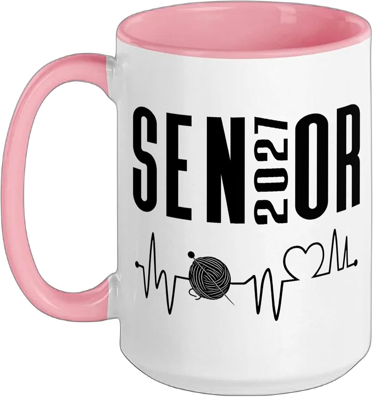 Senior 2027 Knitting Class Of 27 High School Or College Ceramic Mug