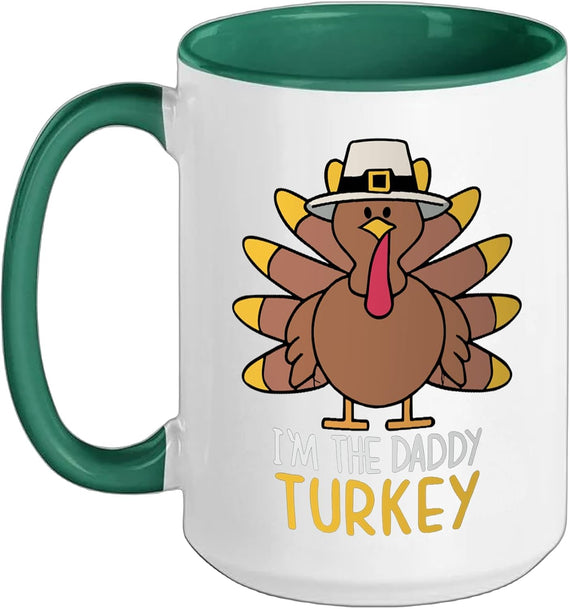 I'm Daddy Turkey Family Matching Thanksgiving Turkey Dark Ceramic Mug