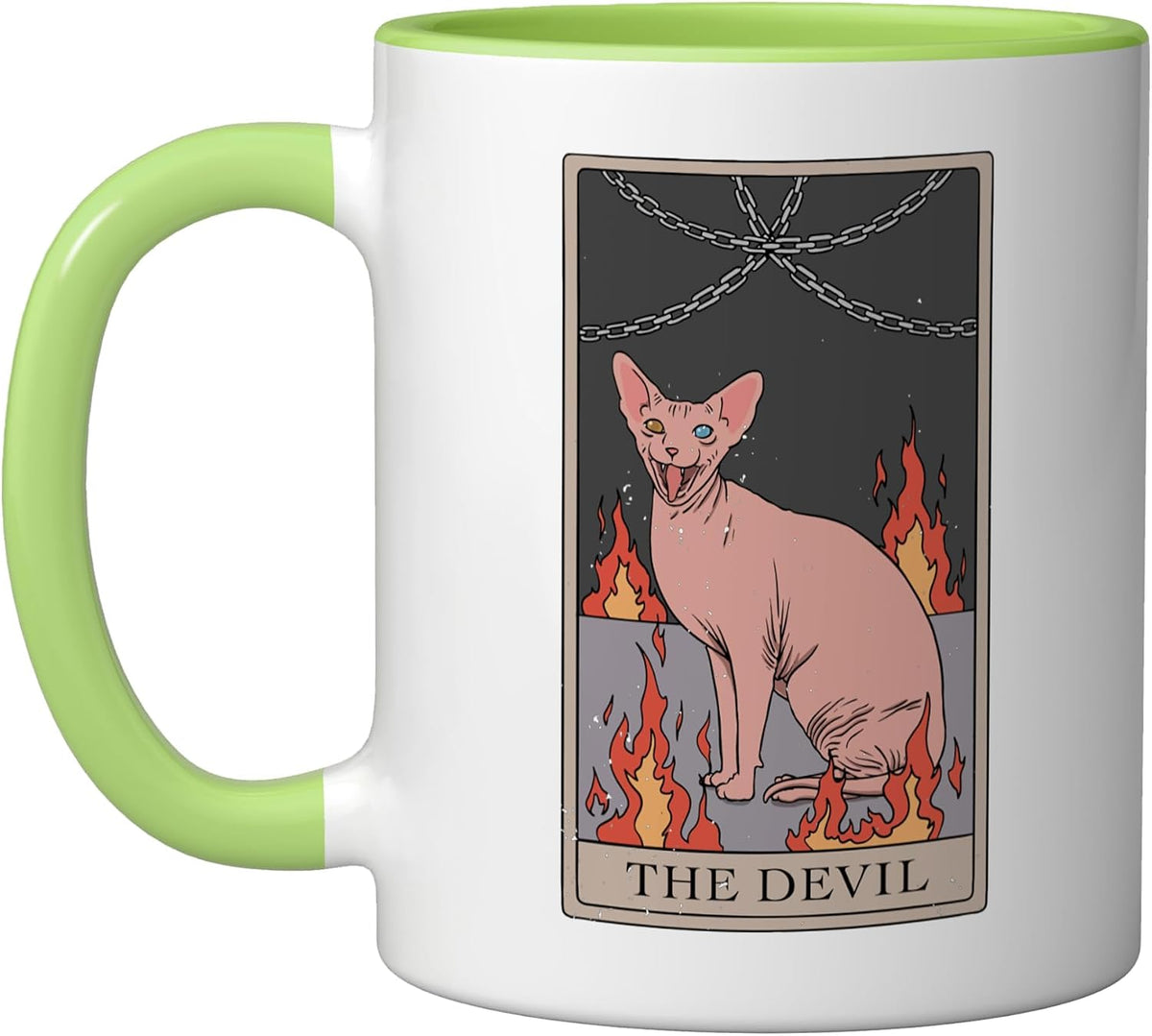 Hairless Cat Devil Tarot Card Design Ceramic Mug