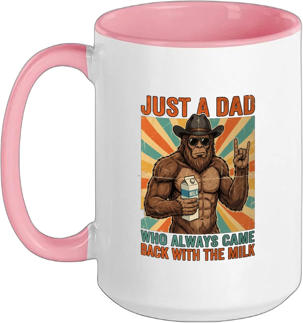 Bigfoot Papa Just A Dad Who Always Came Back With The Milk Ceramic Mug