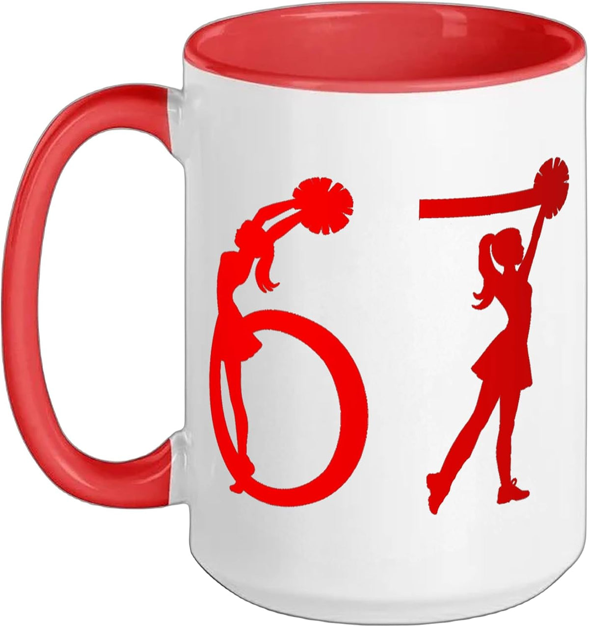 Cheerleader Girls 6 7 67 6-7 Six Seven Cheerleading Cheer Ceramic Mug