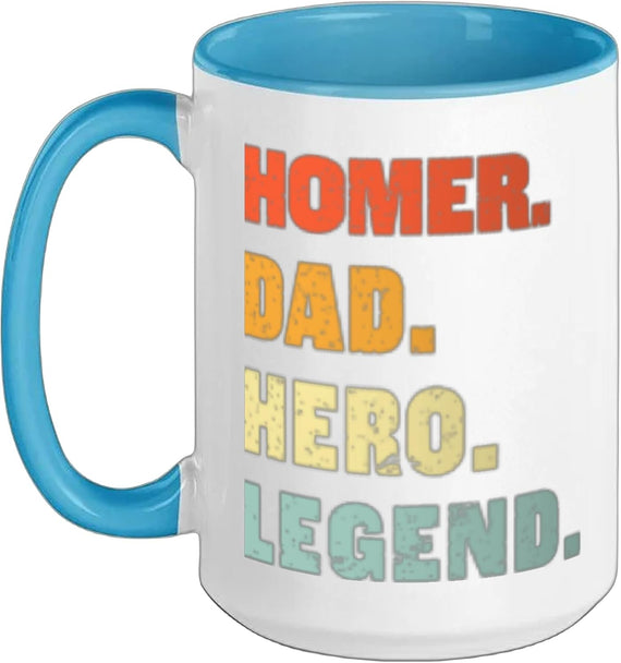 Homer Dad Hero Legend Personalized Custom Name Fathers Day Ceramic Mug