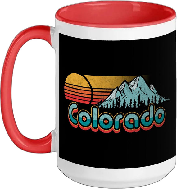 Retro Throwback Colorado Mountains Ceramic Mug