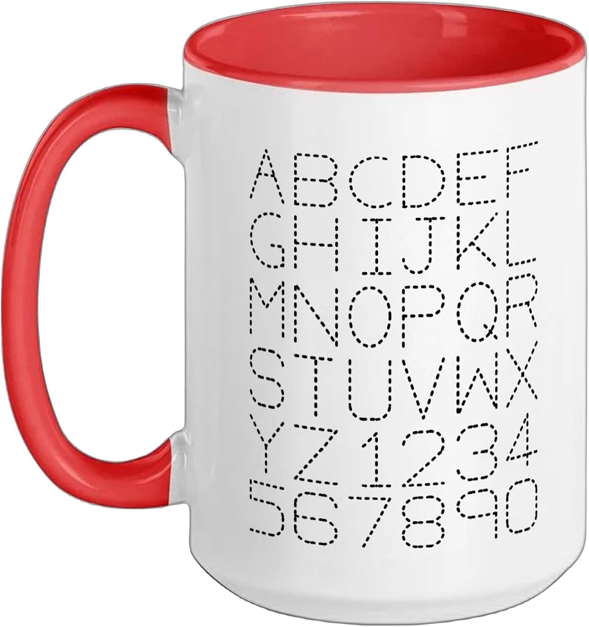 Alphabet Letter Design With Numbers Ceramic Mug
