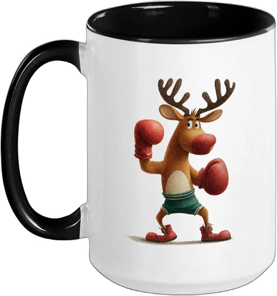 Nice Christmas Boxing Graphic with Xmas Reindeer Ceramic Mug