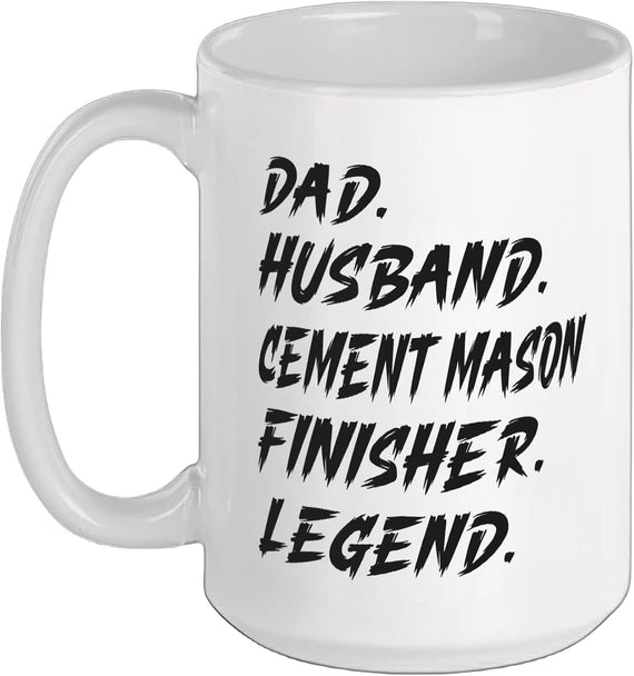 Dad Husband Cement Mason Finisher Legend Vintage Father Ceramic Mug
