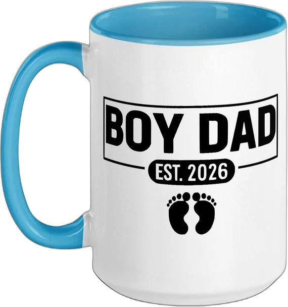 Boy Dad Est 2026 Futute Daddy 2026 Father To Be Baby Boy Ceramic Mug