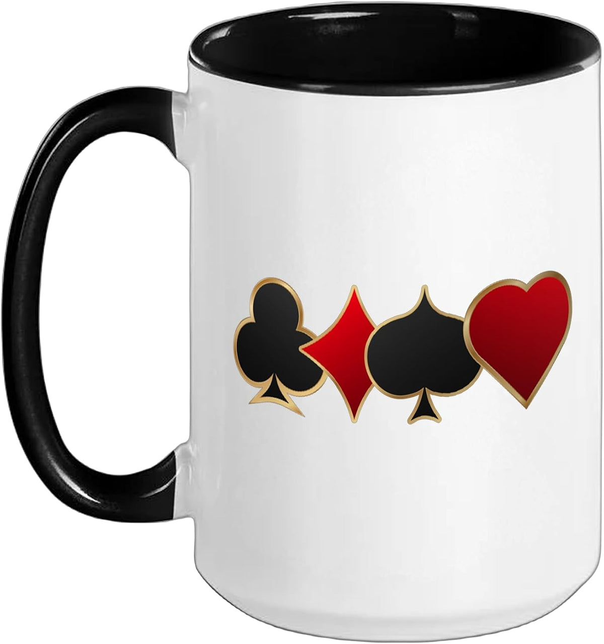 Elegant Poker Suits Design Ceramic Mug