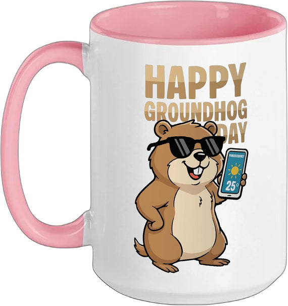 Happy Groundhog Day Cute Woodchuck Holiday Ceramic Mug