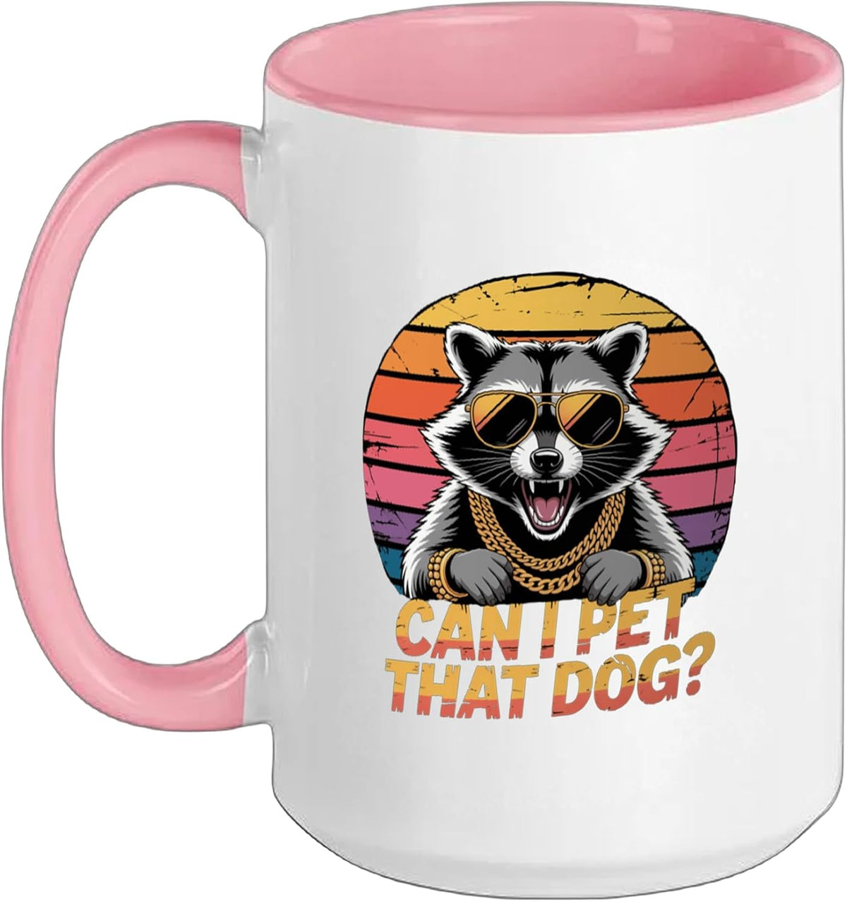 Can I Pet That Dog Raccoon Trash Panda Funny Animal Meme Ceramic Mug