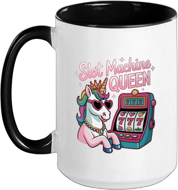 Slot Machine Queen Poker Player Funny Casino Gambling Ceramic Mug