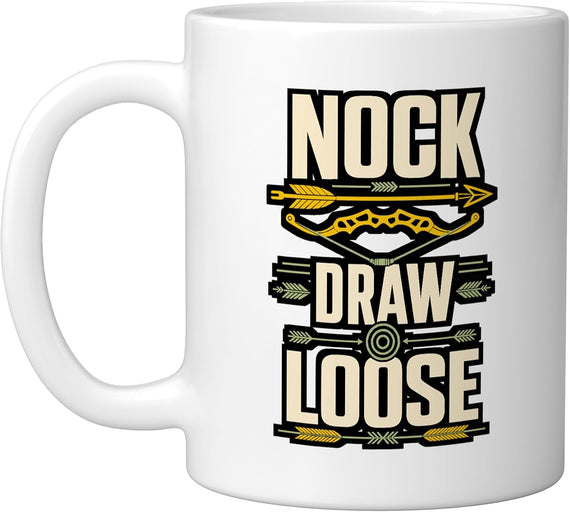 Nock Draw Loose Archery Bow And Arrow Target Ceramic Mug