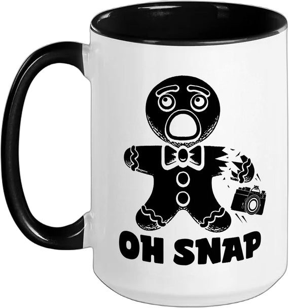 Oh Snap Gingerbread Photographer Christmas Ceramic Mug