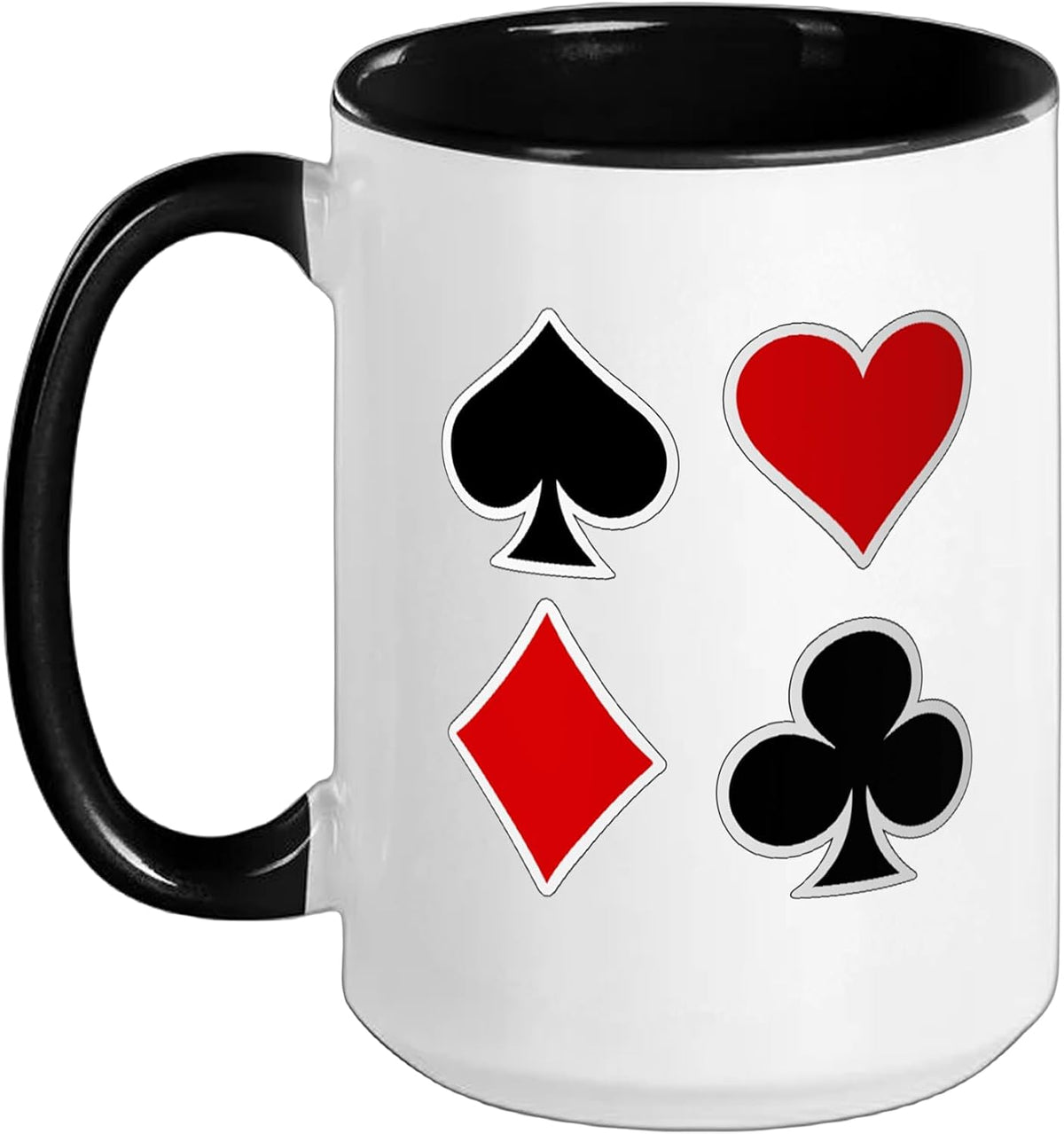 Minimal Poker Symbols Simple Graphic Design Ceramic Mug