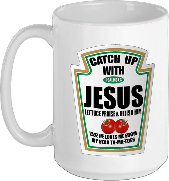 Christian Catch Up With Jesus Psalm 37:4 Ceramic Mug