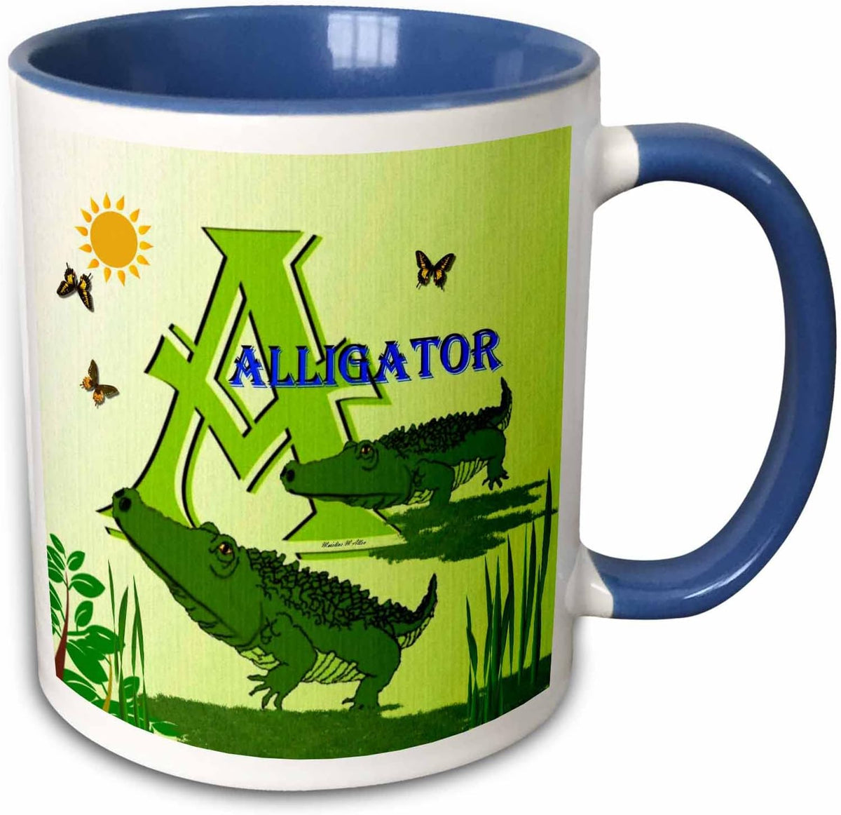 Decorative Animal Alphabet Art Ceramic Mug