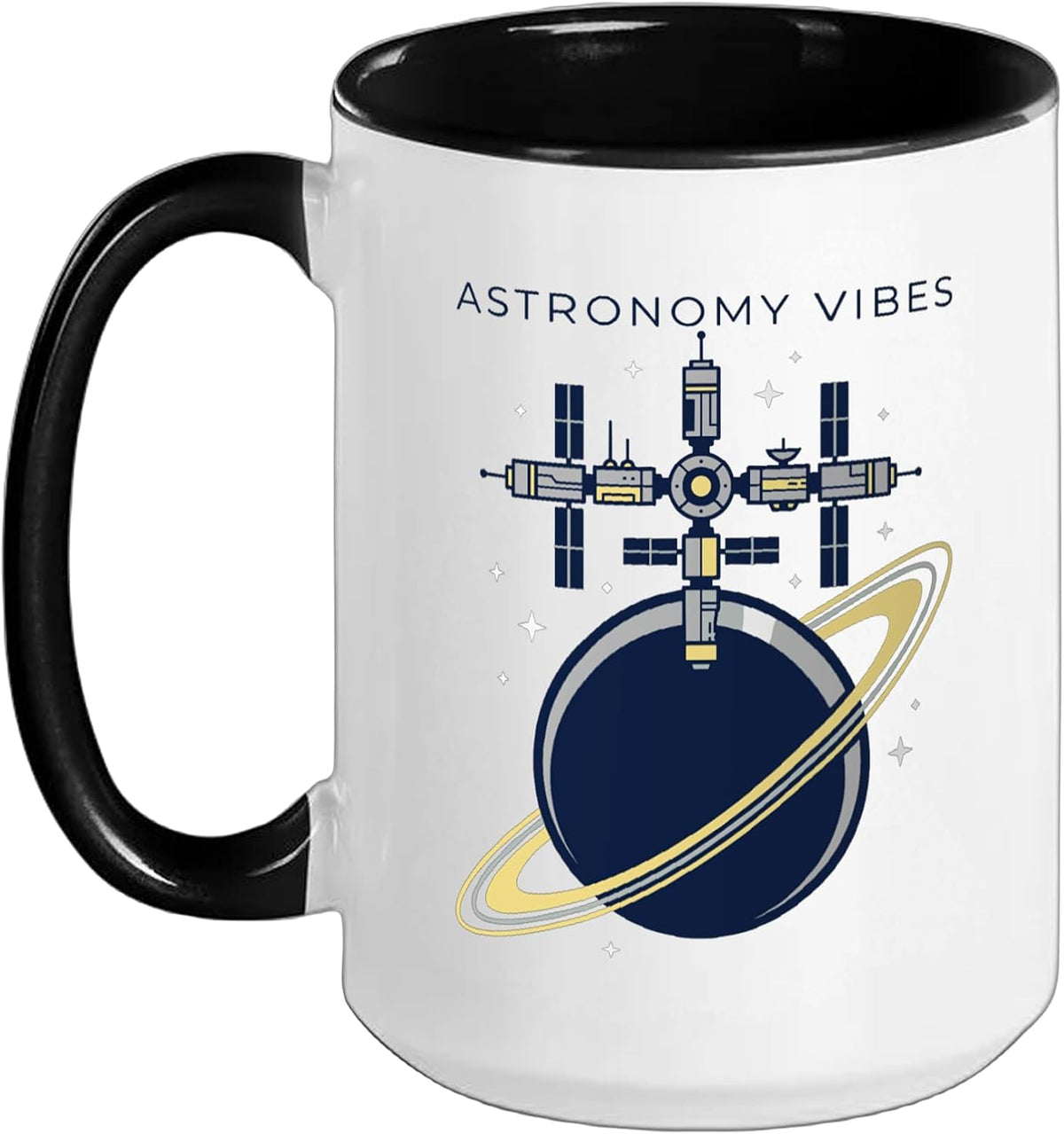 Astronomy Vibes Space Station, Celestial Planet Saturn Ceramic Mug