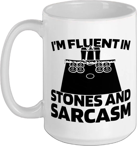 Fluent in Stones and Sarcasm Curling Ceramic Mug