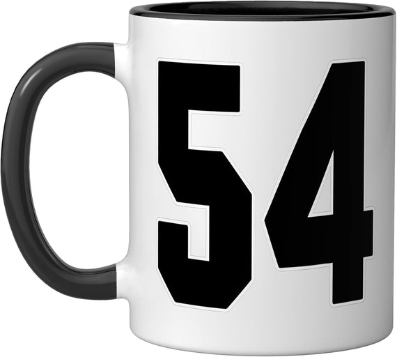 Big #54 Jersey Number 54 Uniform Biggest Fan Favorite Ceramic Mug