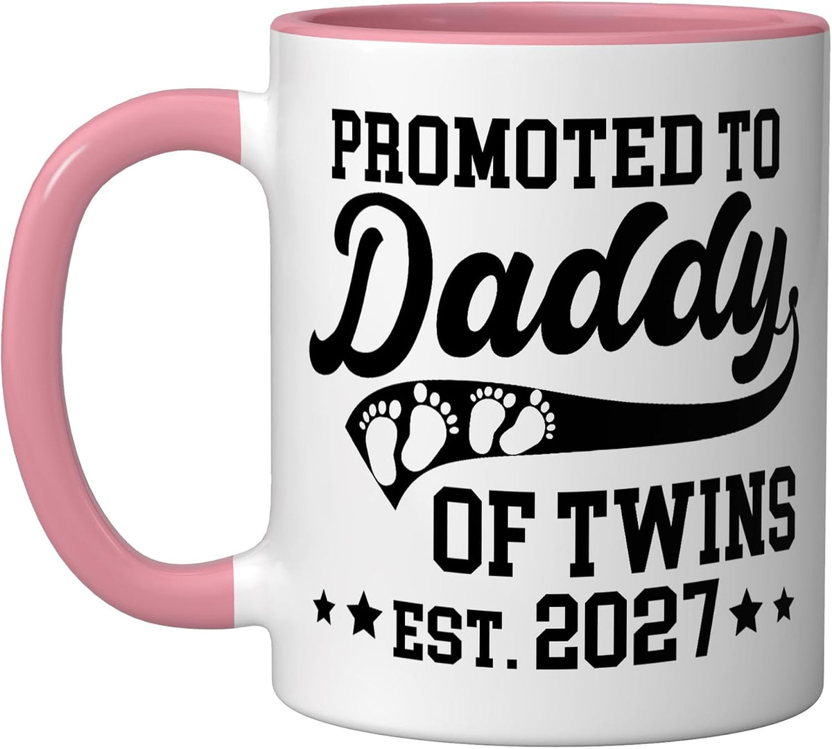 Promoted To Daddy Of Twins 2027 Future Dad Of Twins Ceramic Mug