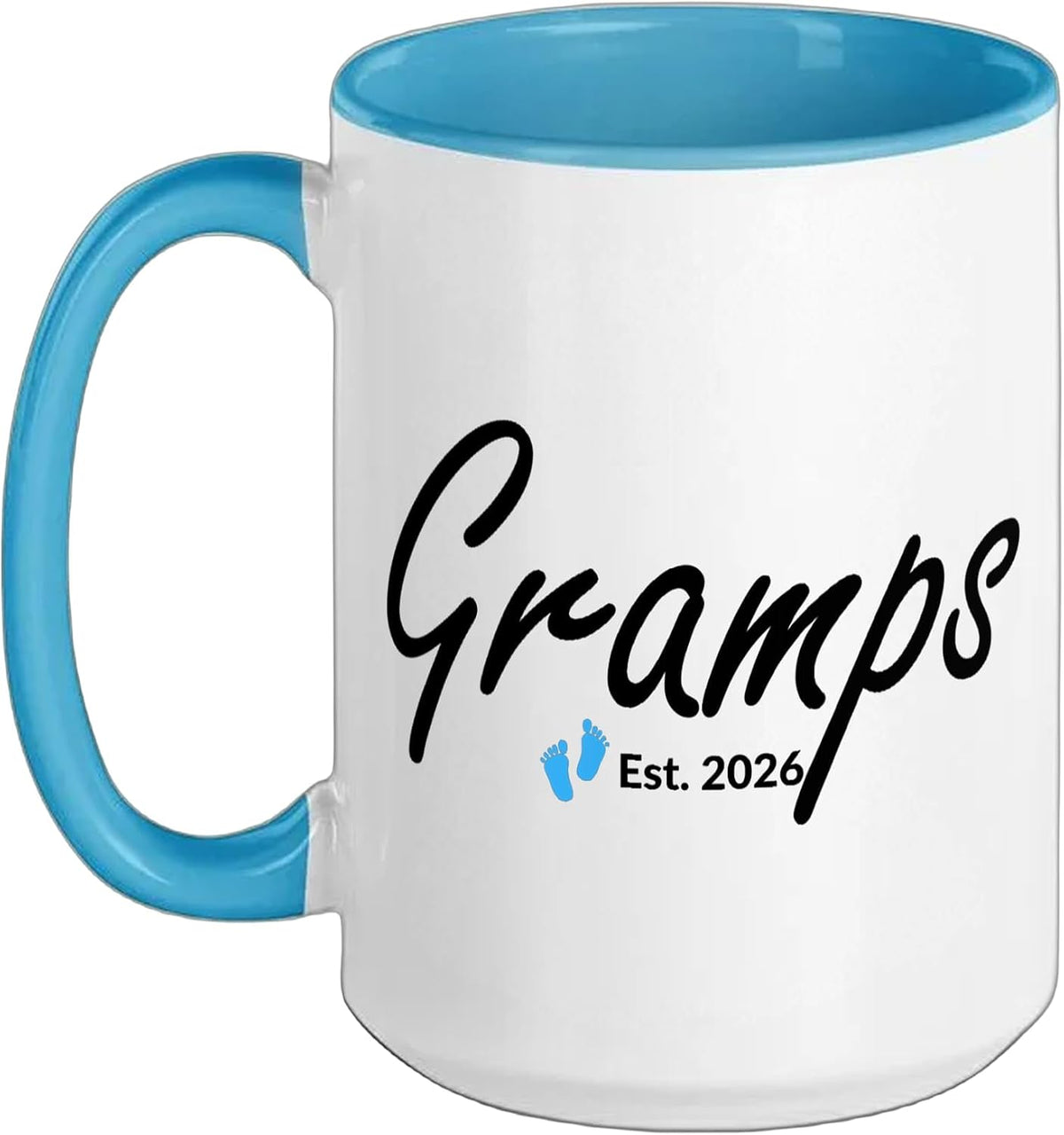 New Gramps Of A Baby Boy Established 2026 Christmas Ceramic Mug