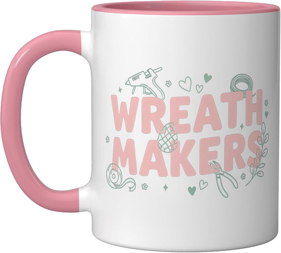 Wreath Making Crafting Floral Door Holiday Seasonal Ceramic Mug