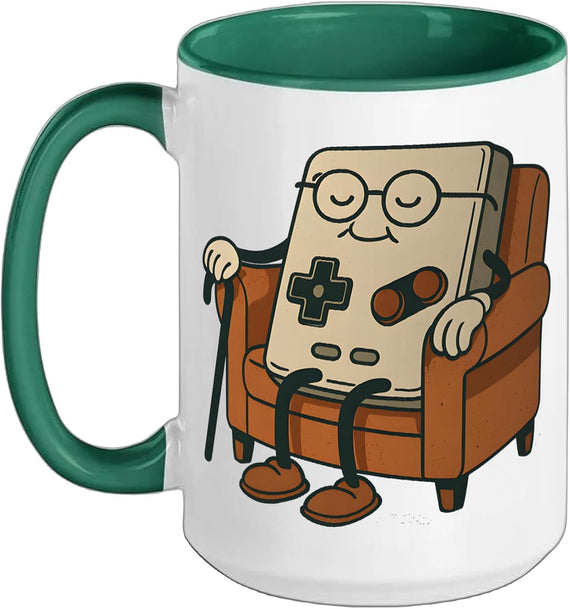 Old Gamer Retro 80s 90s Funny Video Game Controller Ceramic Mug
