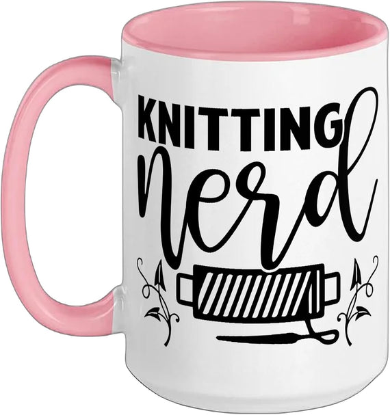 Knitting Nerd Yarn Craft Enthusiast Hobby Design Ceramic Mug