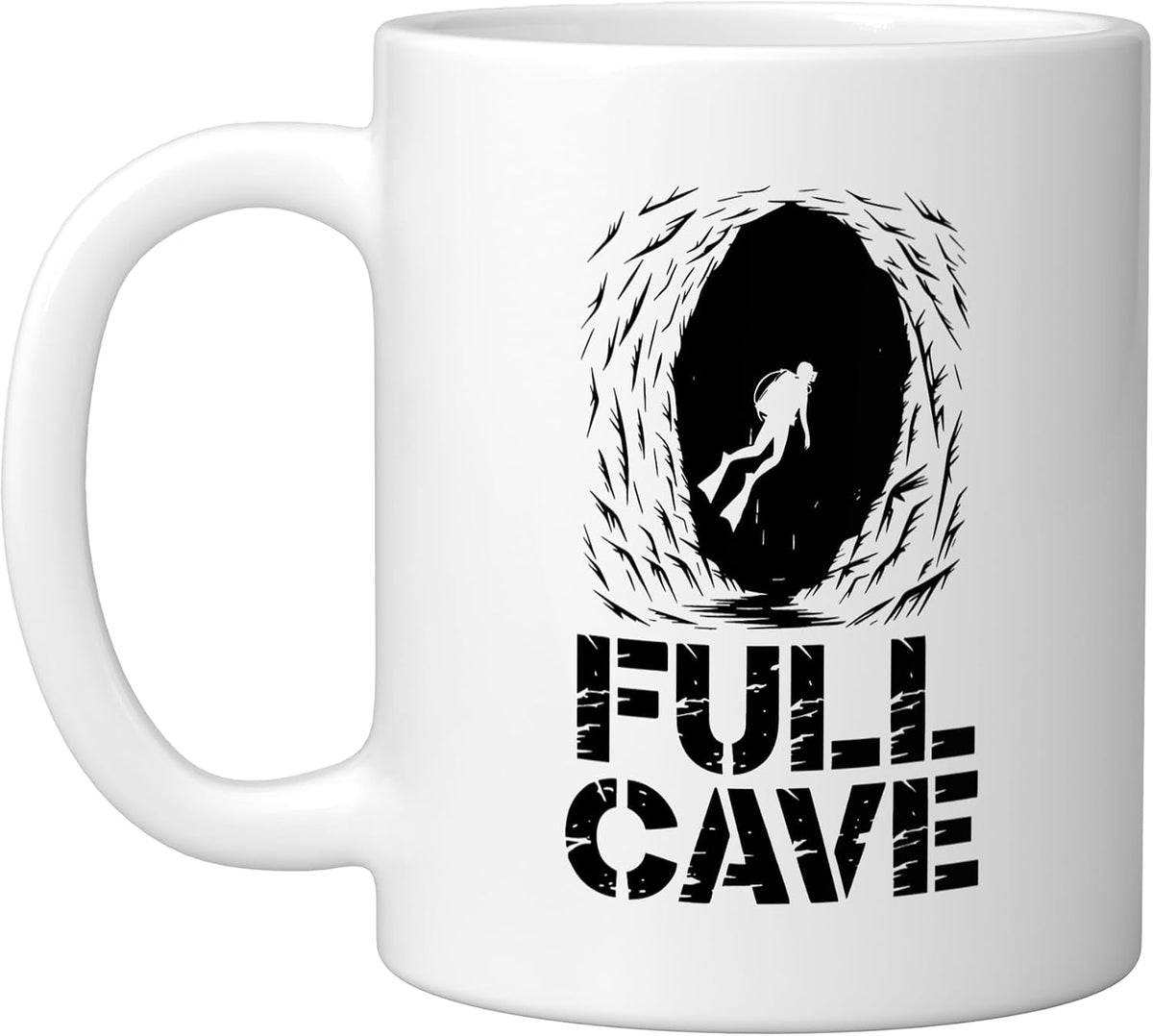 Cave Diving Full Certified Scuba Diver Art Illustration Ceramic Mug