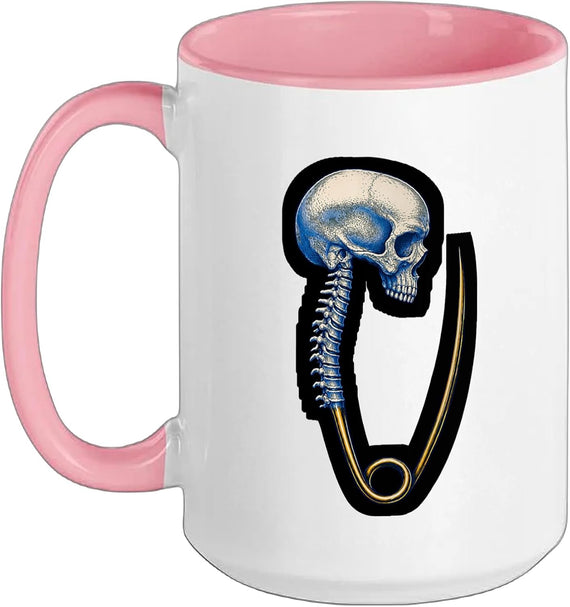 Punk Skull Safety Pin Skeleton Gothic Mortality Art Ceramic Mug