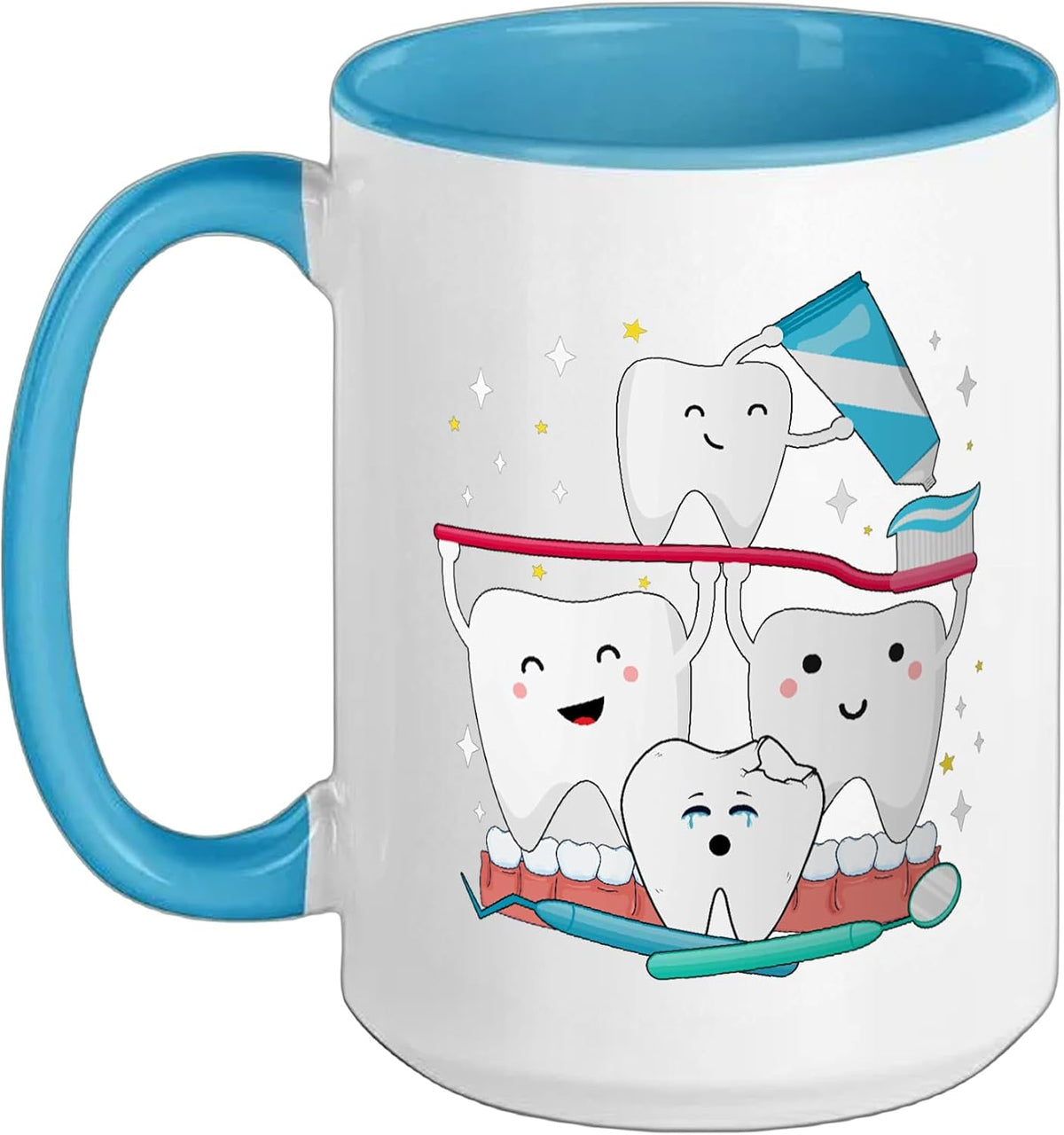 Cute Teeth Brushing Dental Cartoon Ceramic Mug