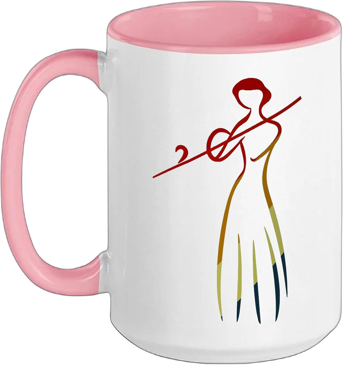 Female Flautist Sketch Vintage Flutist For Girls Ceramic Mug