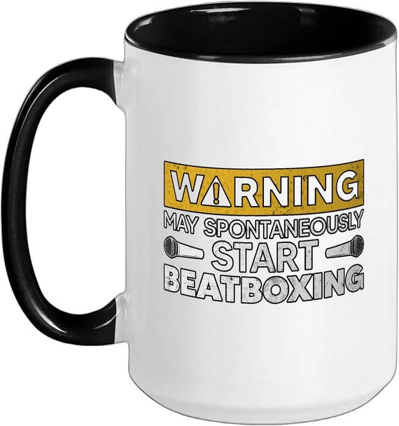 Warning May Spontaneously Start Beatboxing Rhythm Boxer Ceramic Mug
