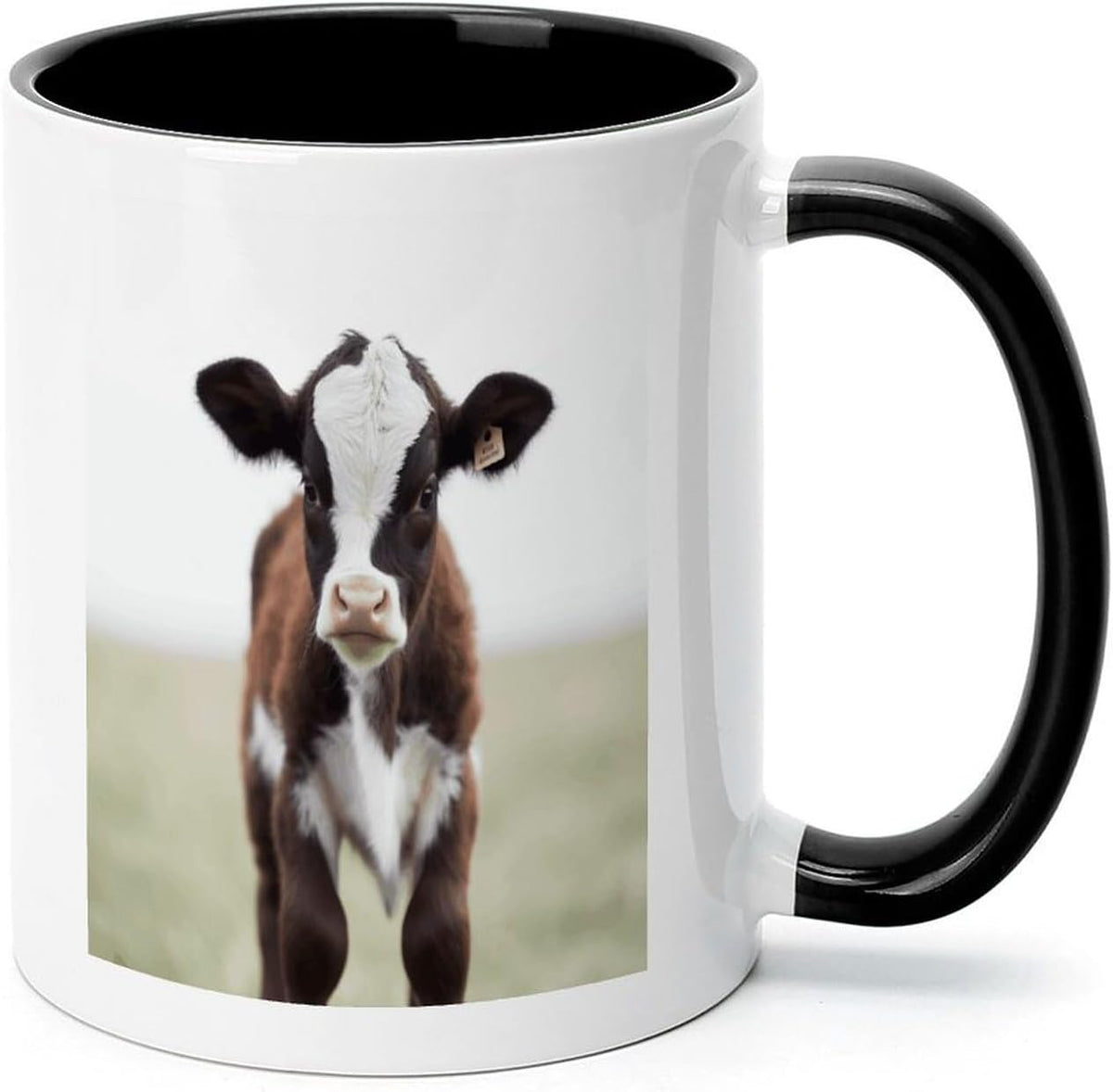 Cow Inner Colored Heat Resistant Drinking Ceramic Mug
