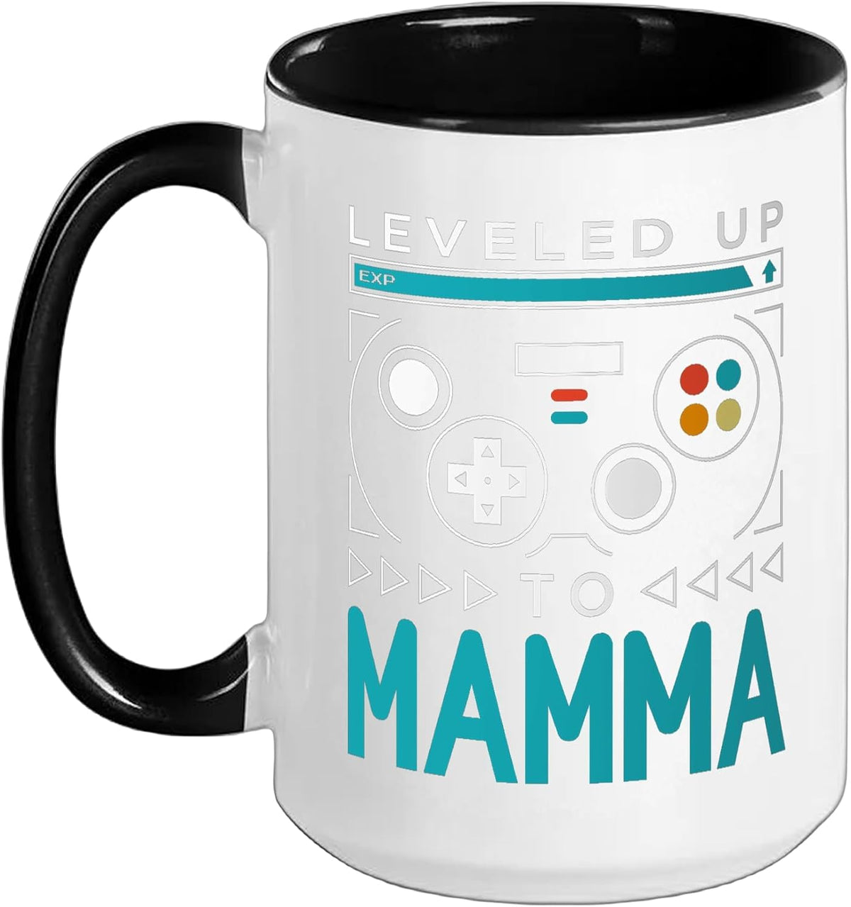 Leveled Up To Mamma Gamer Mom Gaming Mommy Family Matching Ceramic Mug