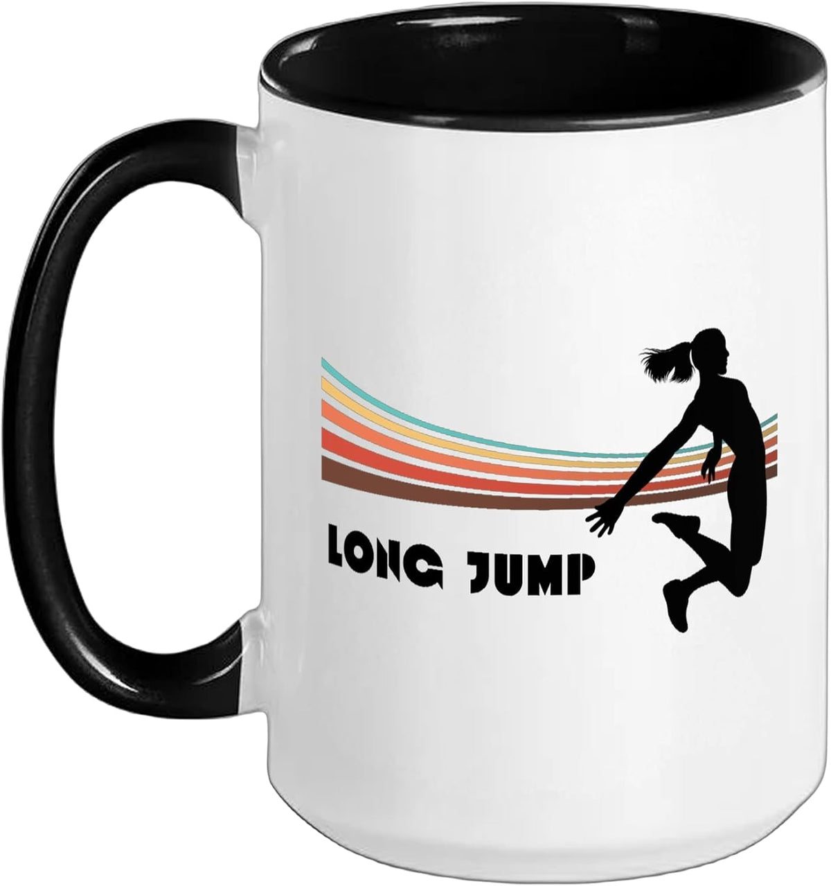 Retro Colors Long Jump - Fun Track And Field Ceramic Mug