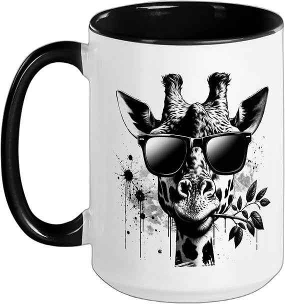 Giraffe & Sunglasses Vintage Urban Safari Animal Wildlife Ceramic Mug