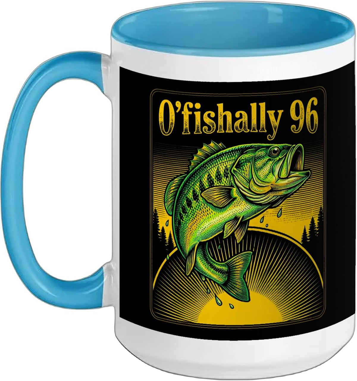 Officially 96 Bass Fishing Angler Ceramic Mug