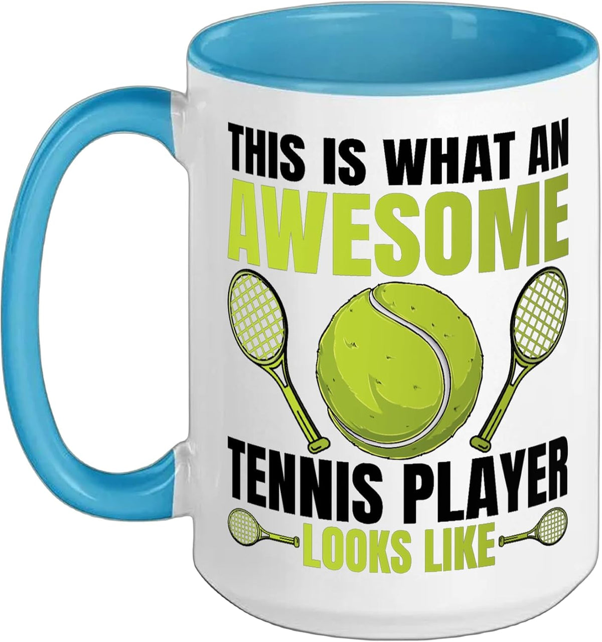 Awesome Tennis Player Ball Sports Tennis Racket Ceramic Mug