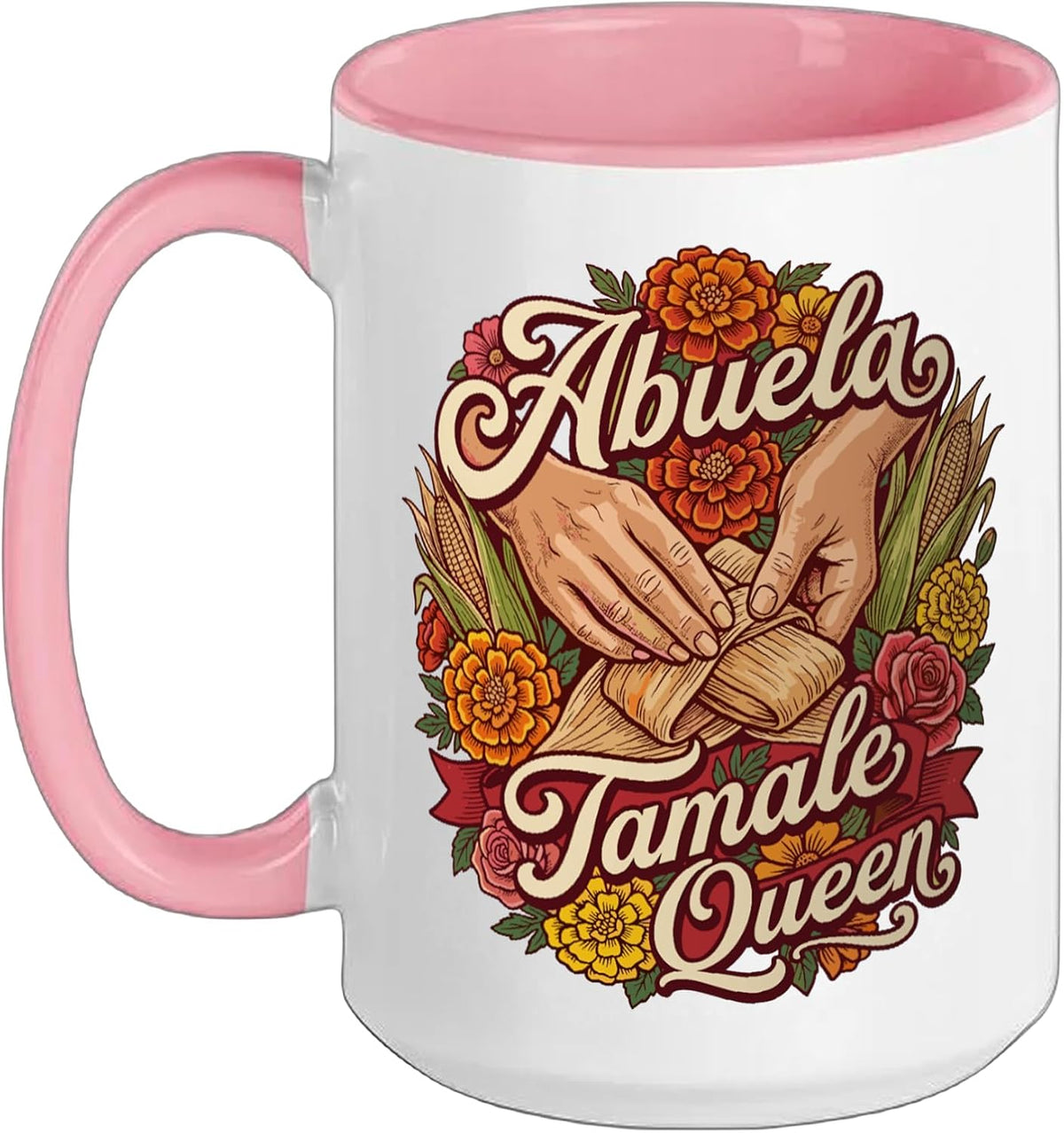 Abuela Tamale Queen Floral Vintage Mexican Food Ceramic Mug