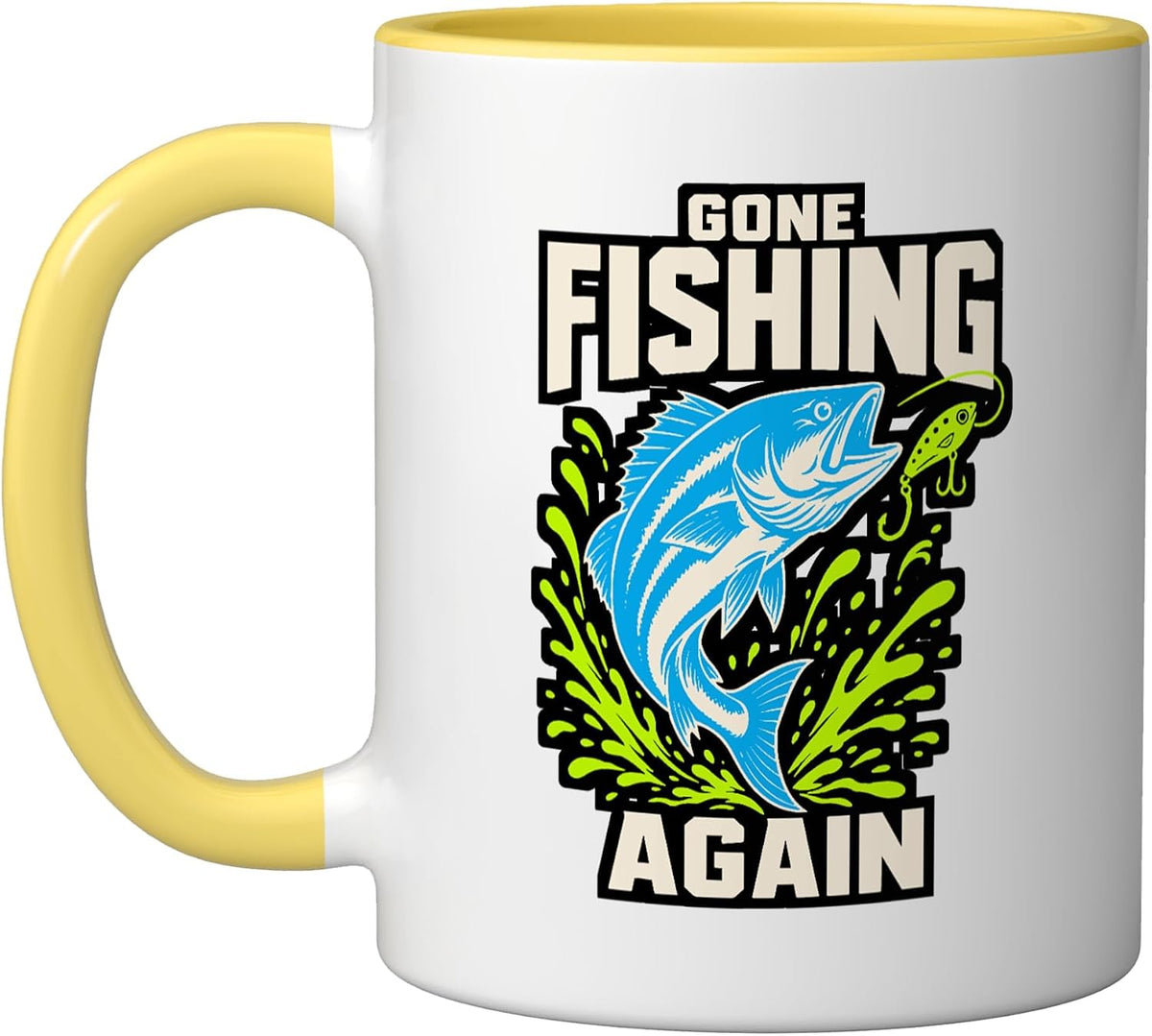 Gone Fishing Again Bass Fishermen Angler Ceramic Mug