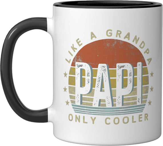 Papi Like A Grandpa Only Cooler Papi Gifts Vintage Style Ceramic Mug