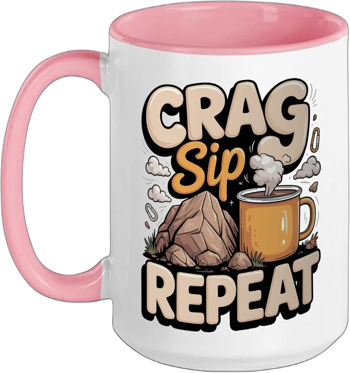Crag Sip Repeat Bouldering Outdoor Climber Ceramic Mug