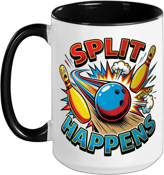 Bowler Split Happens Bowling Ceramic Mug