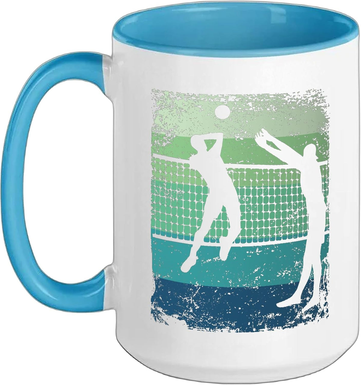 Volleyball Player Vintage Man Woman Beach Volleyball Ceramic Mug