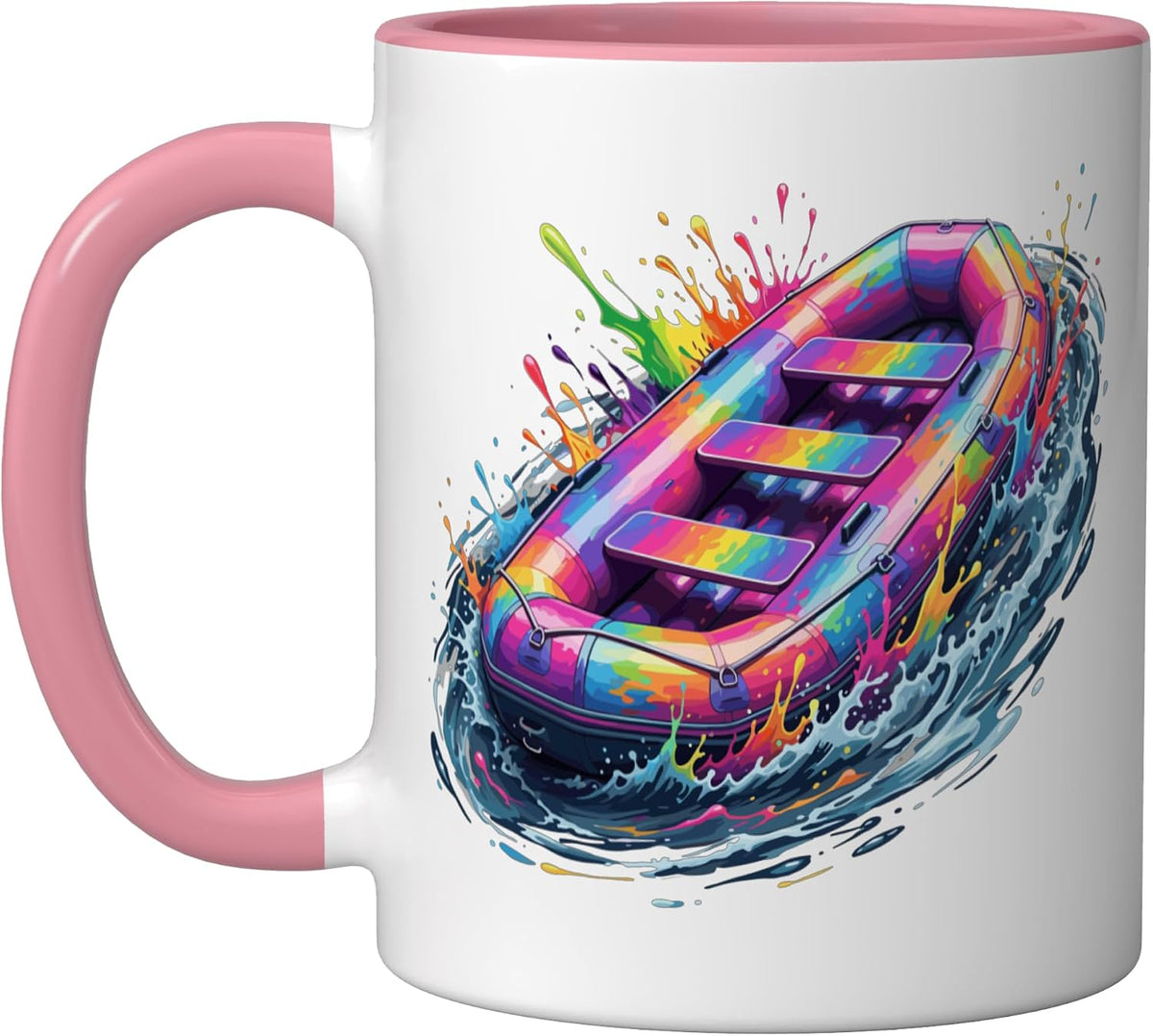 Splash Art Raft River Rafting Ceramic Mug